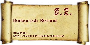 Berberich Roland névjegykártya